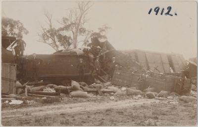 Train Derailment, Engines, Carriages and Wheat Bags