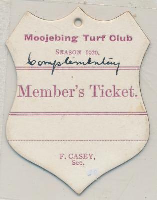 Moojebing Turf Club Ticket