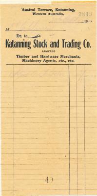 Katanning Stock & Trading Company Invoice