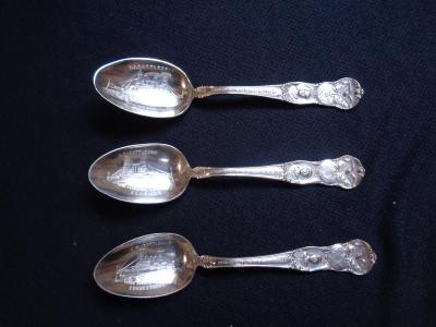 1908 AMERICAN FLEET, SOUVENIR SILVER SPOONS