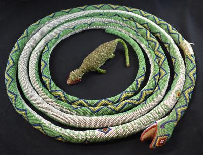 First World War Turkish Prisoner of War Crochet Beaded Snake and Lizard