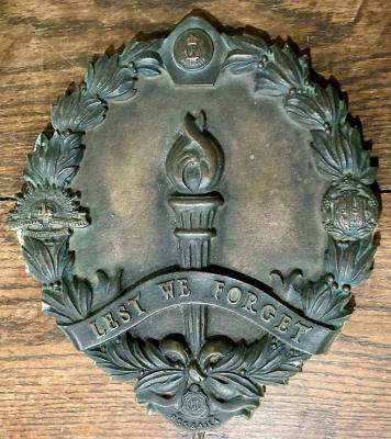 Cast bronze military plaque 