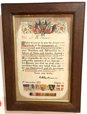 WWI Certificate of appreciation - Grant