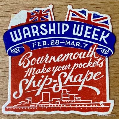 Bournemouth Warship Week cinderella label