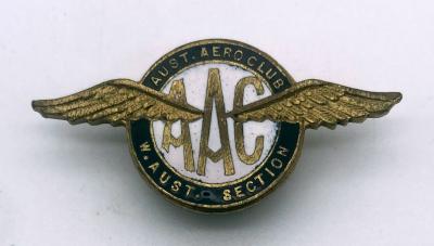 Australian Aero Club, W.A. Section enamel badge