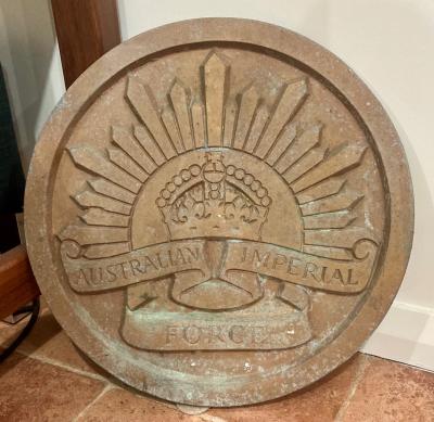 Cast metal plaque - Australian imperial Force