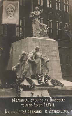 Postcard of Edith Cavell Memorial in Brussels - 1