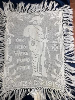 World War 1, Filet Crochet Commemorative Tablecloth, 5678 CALLAGHAN, 1915