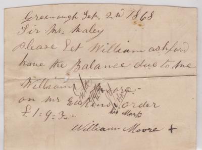 Promissory note from William Moore