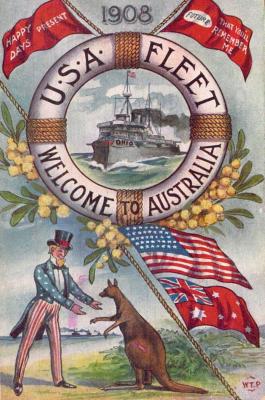 Visit of the American 'Great White Fleet' to Australia 1908 - Postcard 1