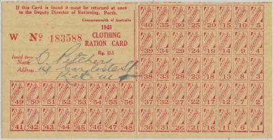 Clothing Ration Card