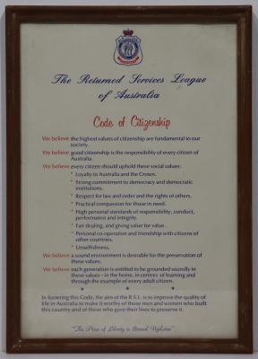 Returned Services League Code of Citizenship