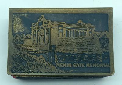 WWI souvenir metal matchbox cover - Ypres