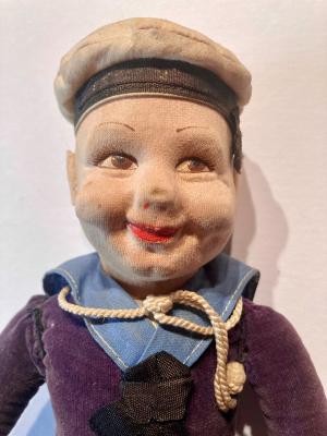 Large Norah Wellings sailor doll with SS Corfu on tallyband