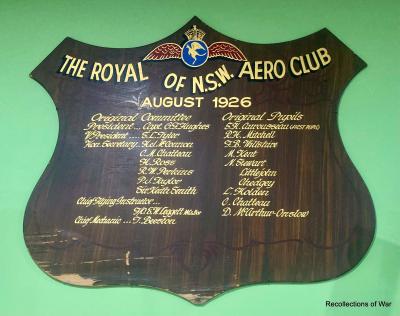 The Royal Aero Club of New South Wales timber shield