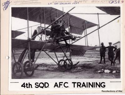 Photograph of Raymond Francis Galloway A.F.C. in boxkite