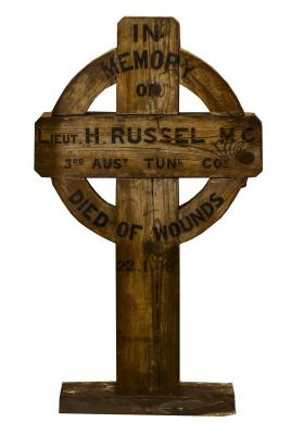 Battlefield Grave Cross - Lieutenant Hugh Russel MC