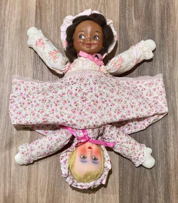 Topsy-turvy doll 1 showing both faces