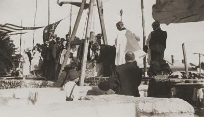 Laying The Foundation Stone At St Oswald's Church