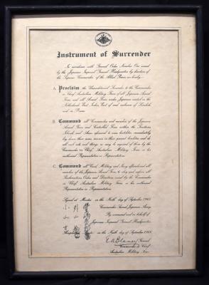 Copy of Instrument of Surrender by the Japanese Second Army