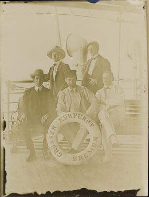 William Charles NOACK (standing left) & 4 other men