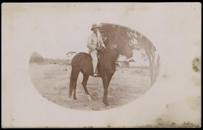 William Charles NOACK on horseback at Corrigin WA