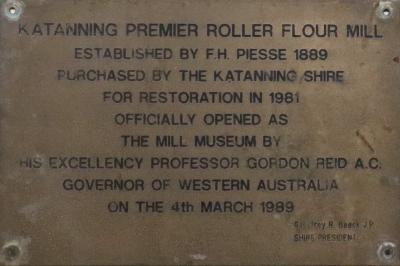 Katanning Premier Roller Flour Mill Plaque