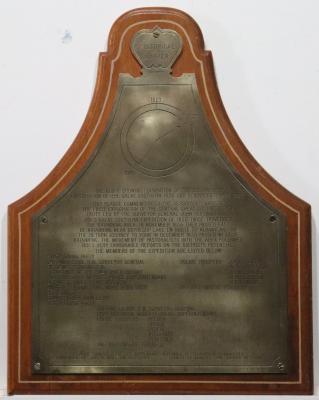 Plaque for Sesquicentenary of Exploration