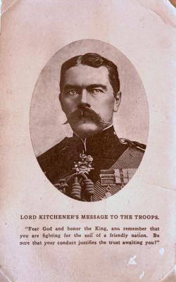 Lord Kitchener's message to the troops - postcard 1