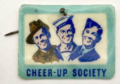 Cheer-Up Society fundraising celluloid pin