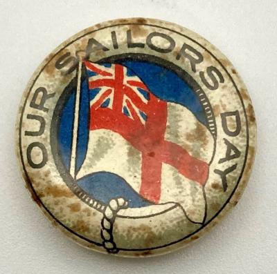 'Our Sailors' Day' fundraising button 1917