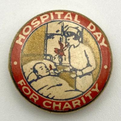 'Hospital Day for Charity' fundraising button 1916