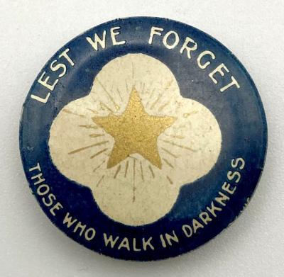 'Blind Day' fundraising button 1920