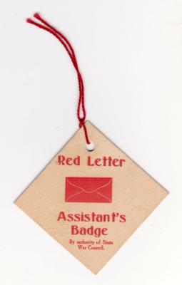 State War Council Assistant's Badge - Red Letter