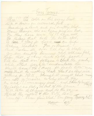 Handwritten Poem by Private Thomas Powell HANKEL