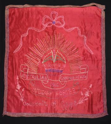 First World War Embroidered Silk Souvenir of Egypt belonging to Lance Corporal Henry RISEBOROUGH 537, 10th LHR