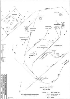 World War 2, Western Australia, Rottnest Island, Oliver Hill Battery Complex, Layout, 1941