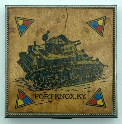 WWII era U.S. Army timber and metal powder compact - Fort Knox