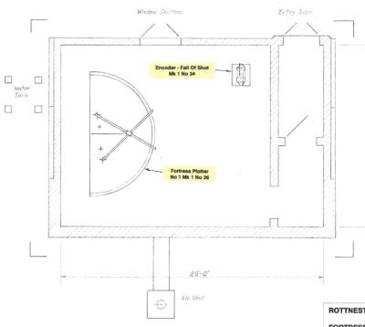 World War 2, Western Australia, Rottnest Island, Bickley, Fortress Plotting Room (Alternate). Layout, 1943