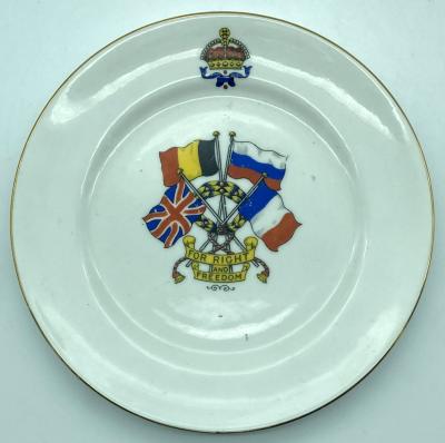 'For Right and Freedom' patriotic plate - WWI