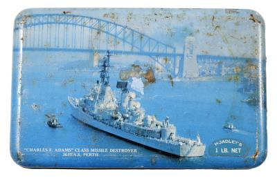 Souvenir HMAS Perth (II) buscuit tin.