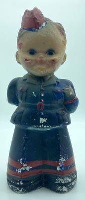 Painted chalkware figurine of R.A.A.F. airman Arthur Hammond - front view