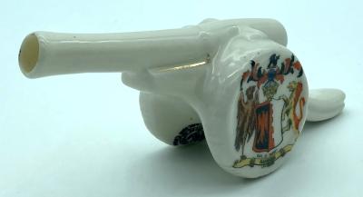 Carlton China crested ware field gun - oblique view