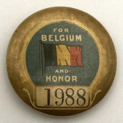 'Belgian Day' fundraising button 1915 - large size Collector's badge