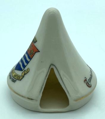 Carlton China crested ware bell tent - front view