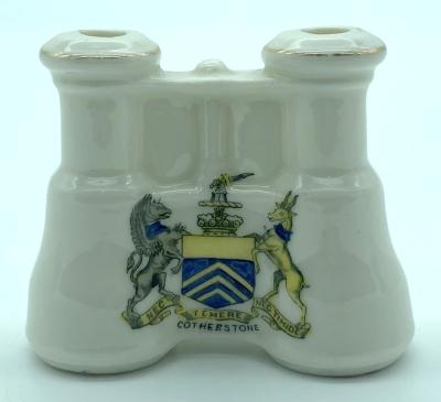 Arcadian China crested ware - binoculars - Cotherstone