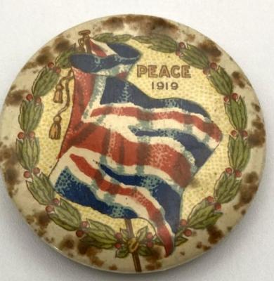 World War 1, Home Front, Commonwealth Button Fund (28) - Wattle Day "Peace, 1919"