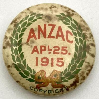 World War 1, Home Front, Commonwealth Button Fund (9) " Anzac Apl 25 1915"