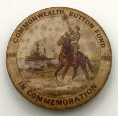 'In Commemoration' fundraising button 1919 - large size