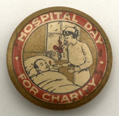 'Hospital Day for Charity' fundraising button 1916 - large size